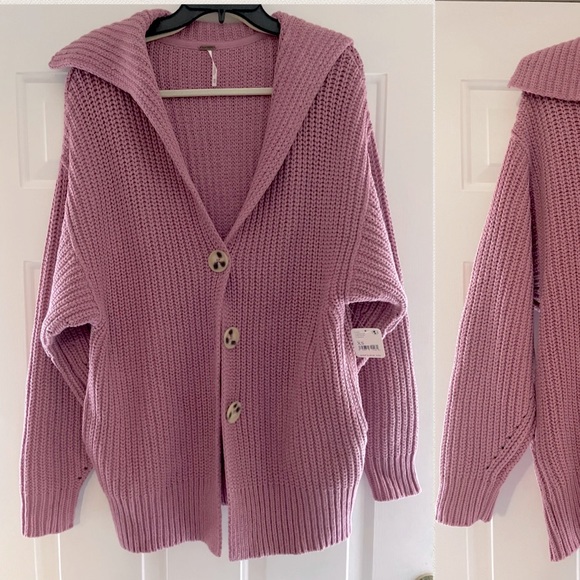 FREE PEOPLE Swim Too Deep Cardigan NWT Sz XS Smoked Pink - Picture 5 of 16
